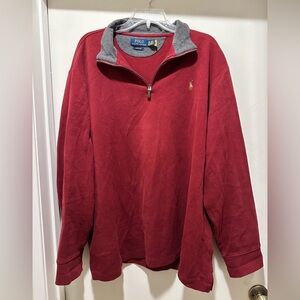 Polo Ralph Lauren Burgundy Estate-Rib Quarter Zip Pullover Sweater Size XXL